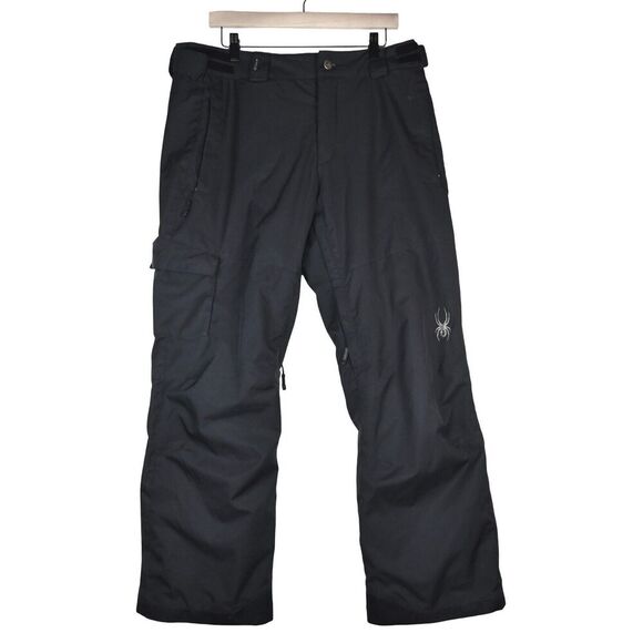 Spyder Men’s Ski Snowboard Pants Black L (52) | Y2K | Gorpcore | Techwear | Vint - Picture 1 of 9